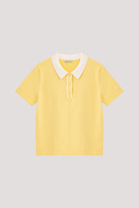 Contrast Polo Knit Top