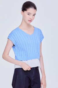 Contrast Magyar Vest Knit Top