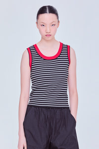 Contrast Stripes Knit Tank Top