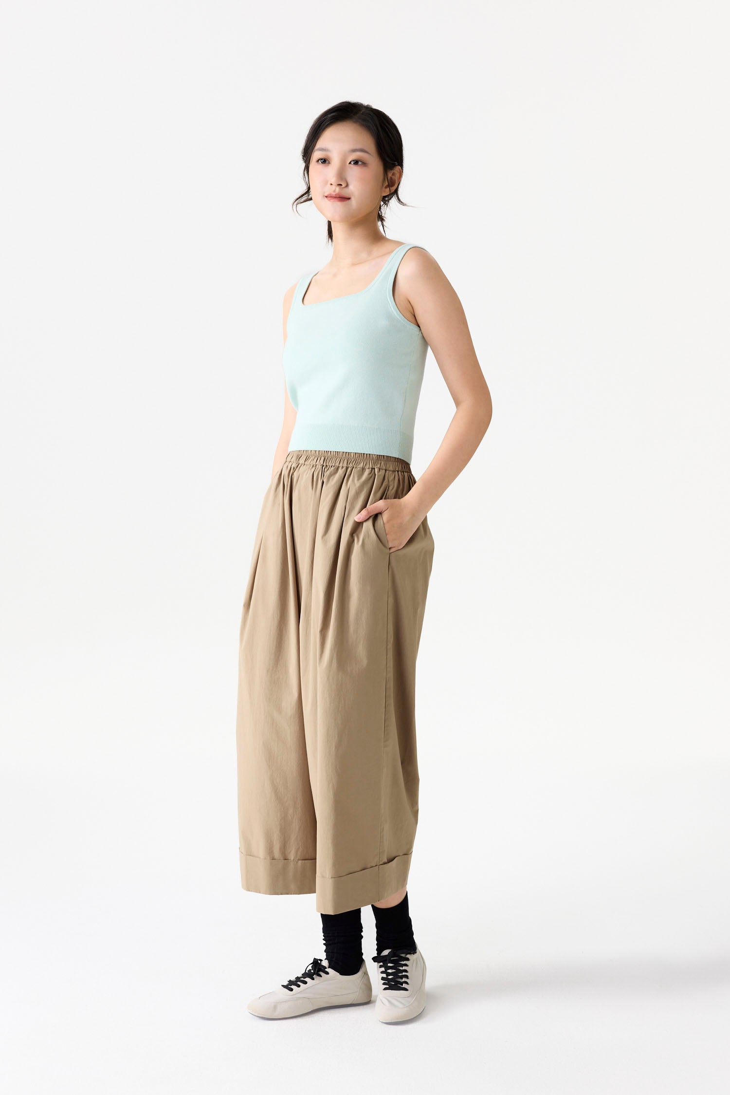 Pleated Wide-Leg Trousers