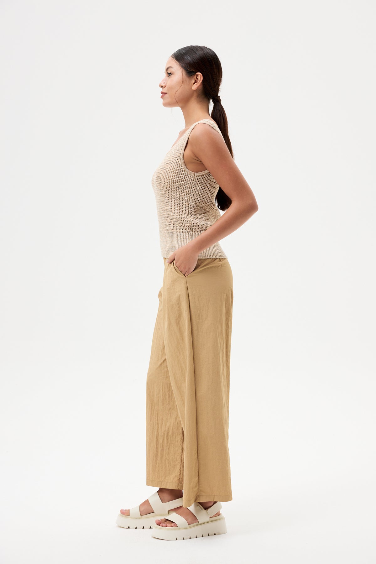Mini Belt Straight Pants