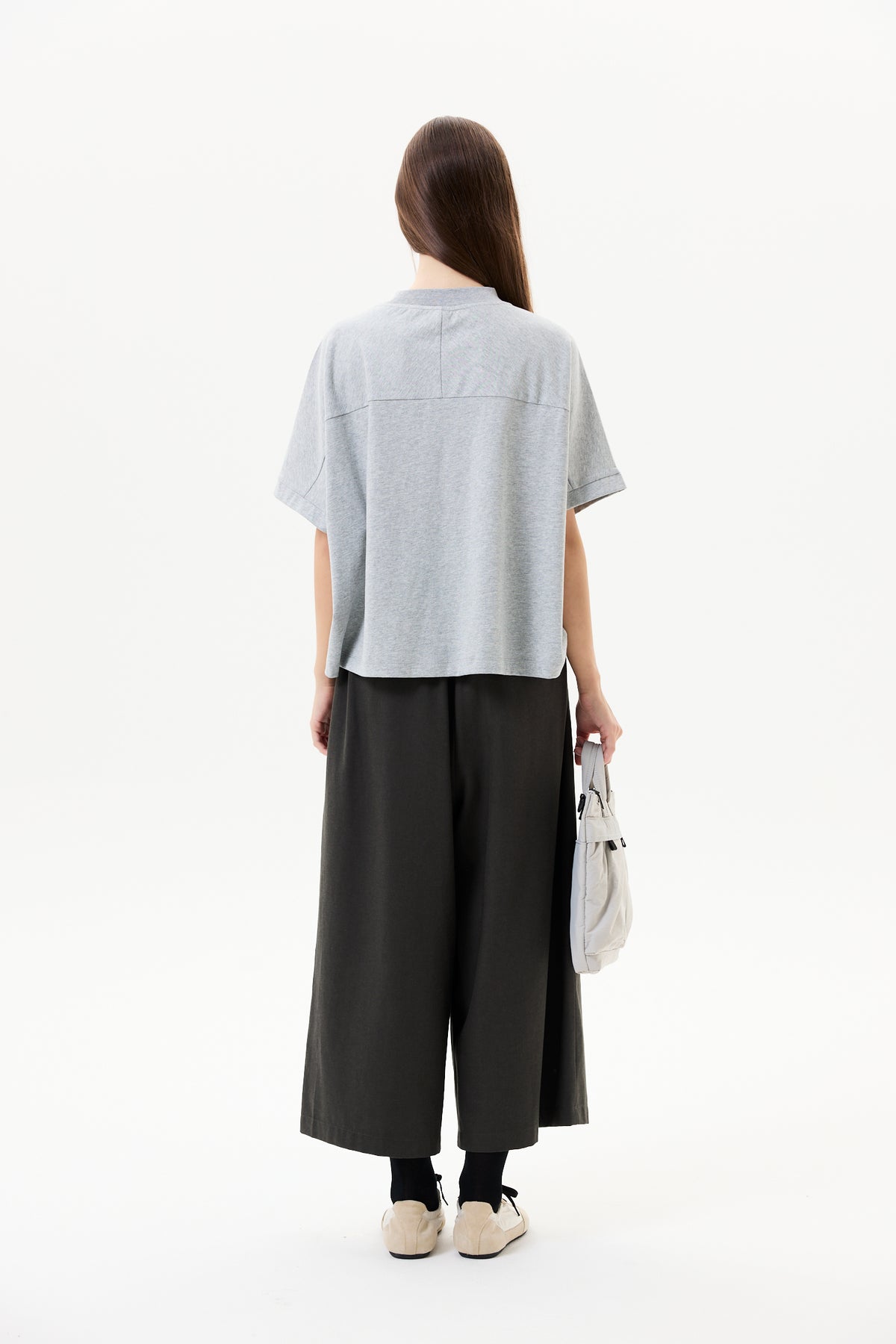 Gathered Wide-Leg Pants