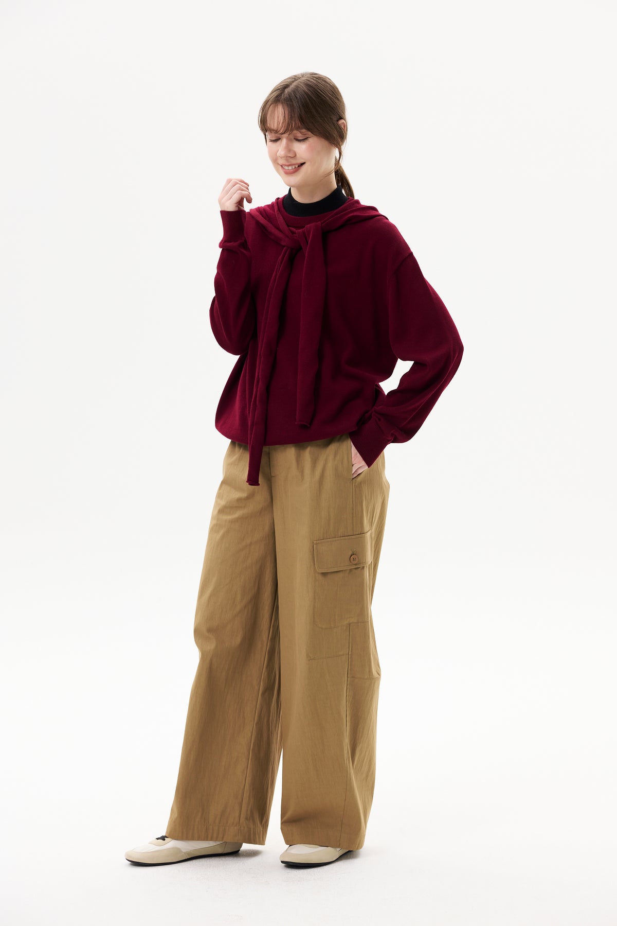 Wide-Leg Cargo Trousers