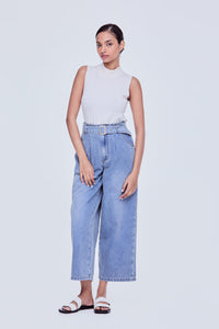 Belted Denim Pants