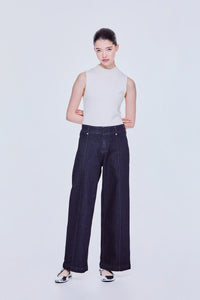 Classic Pintuck Denim Pants