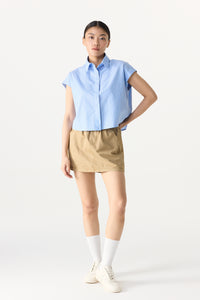 Double Button Stripes Mini Skirt