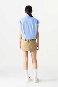 Double Button Stripes Mini Skirt
