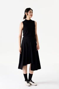 Asymmetric Pleated Skirt