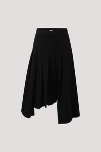 Asymmetric Pleated Skirt