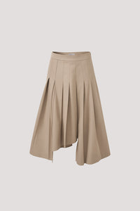 Asymmetric Pleated Skirt
