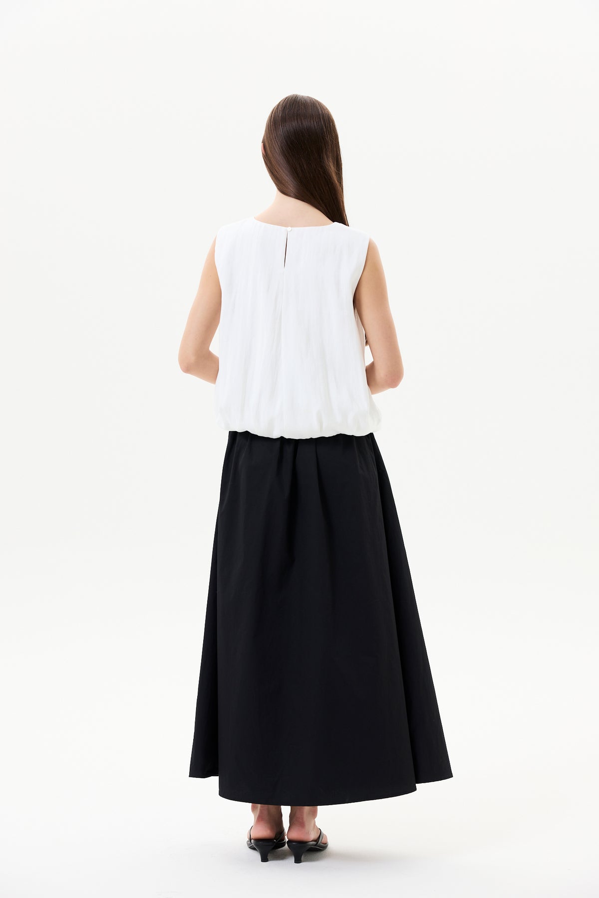 Drawstring Flare Skirt