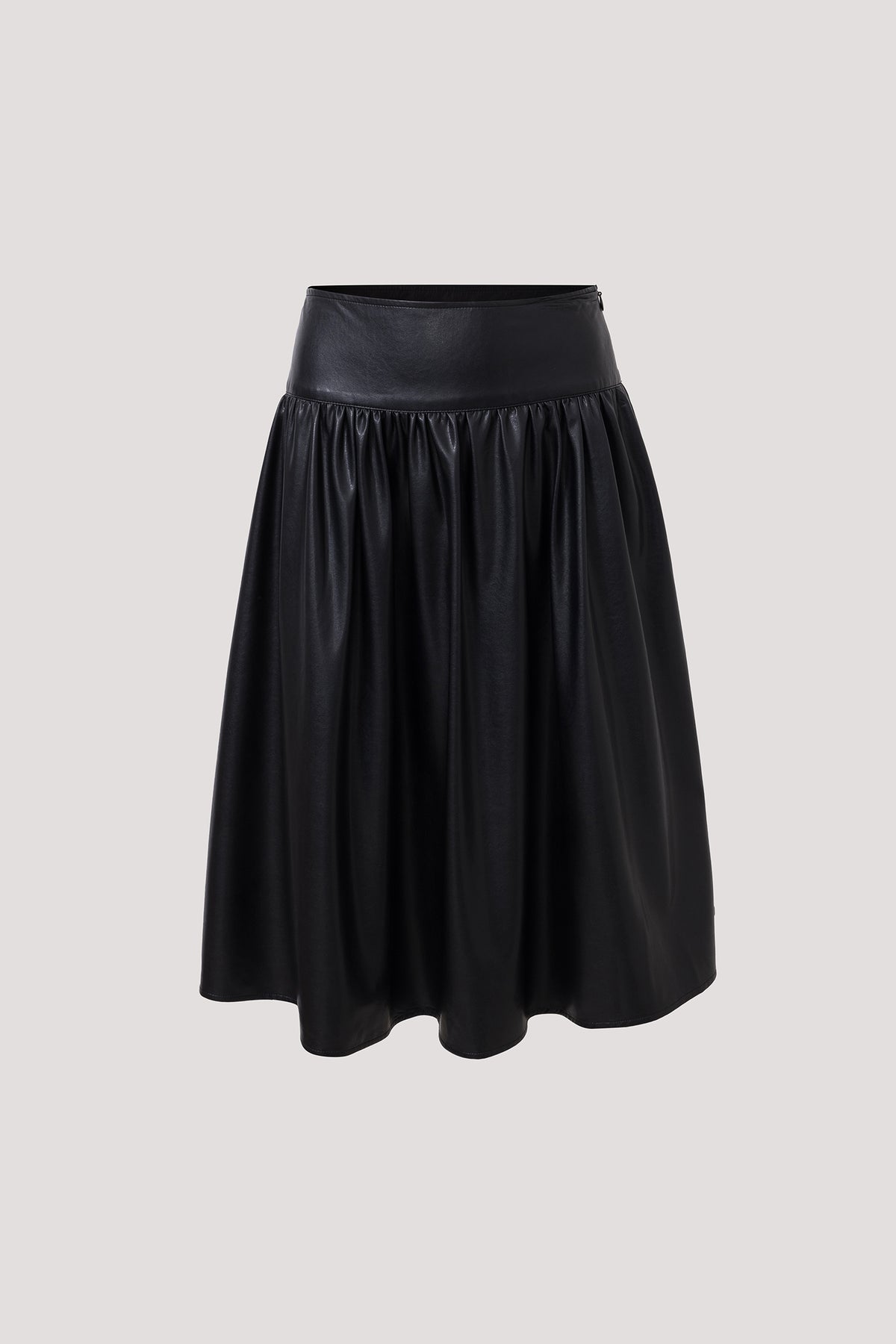 Leather Gathered Skirt
