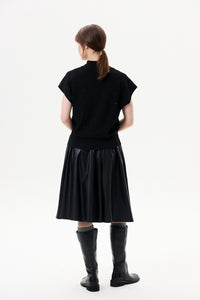 Leather Gathered Skirt
