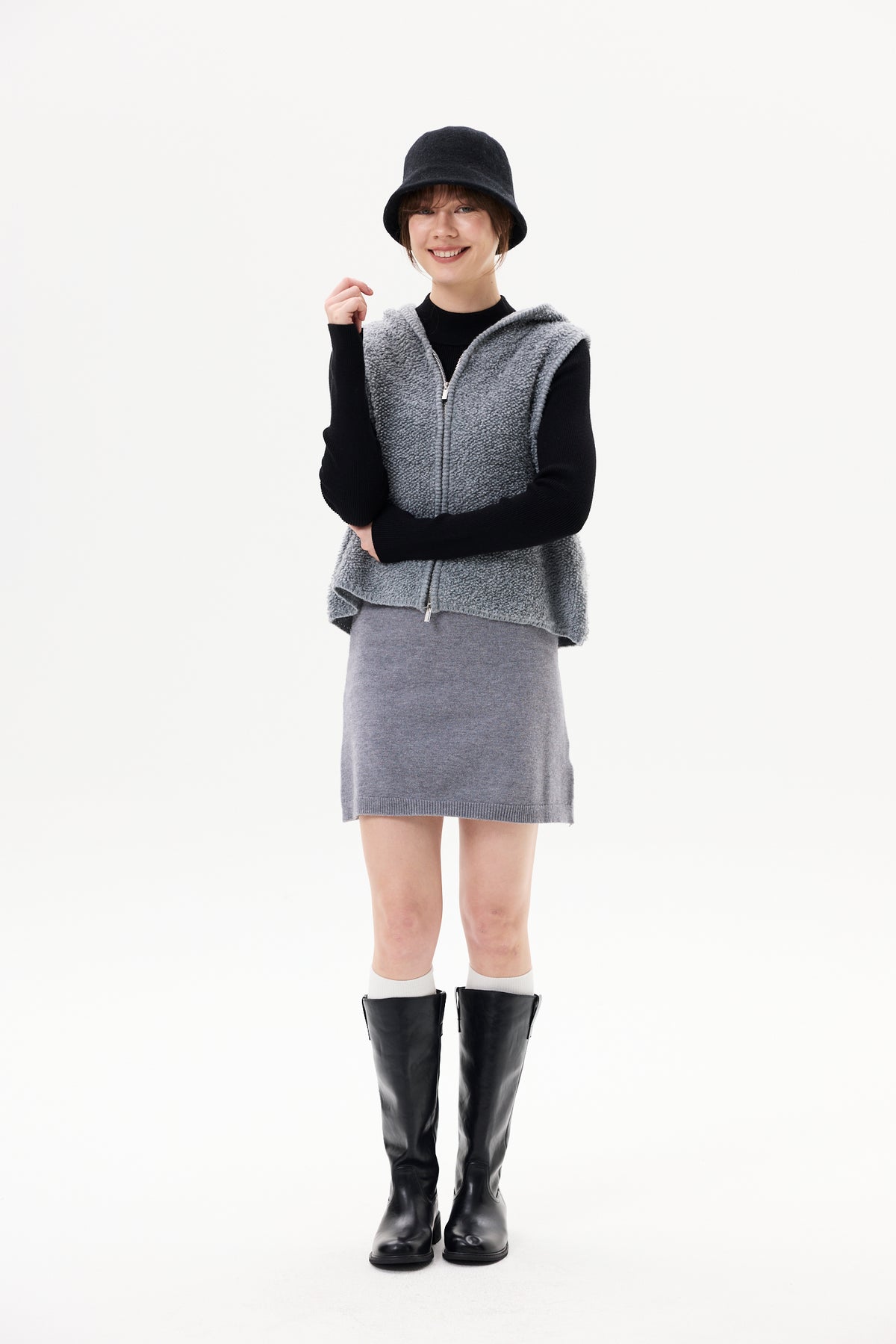 Stretch Knit Mini Skirt