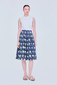Printed Pleated Skirt