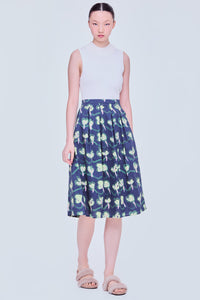 Printed Pleated Skirt
