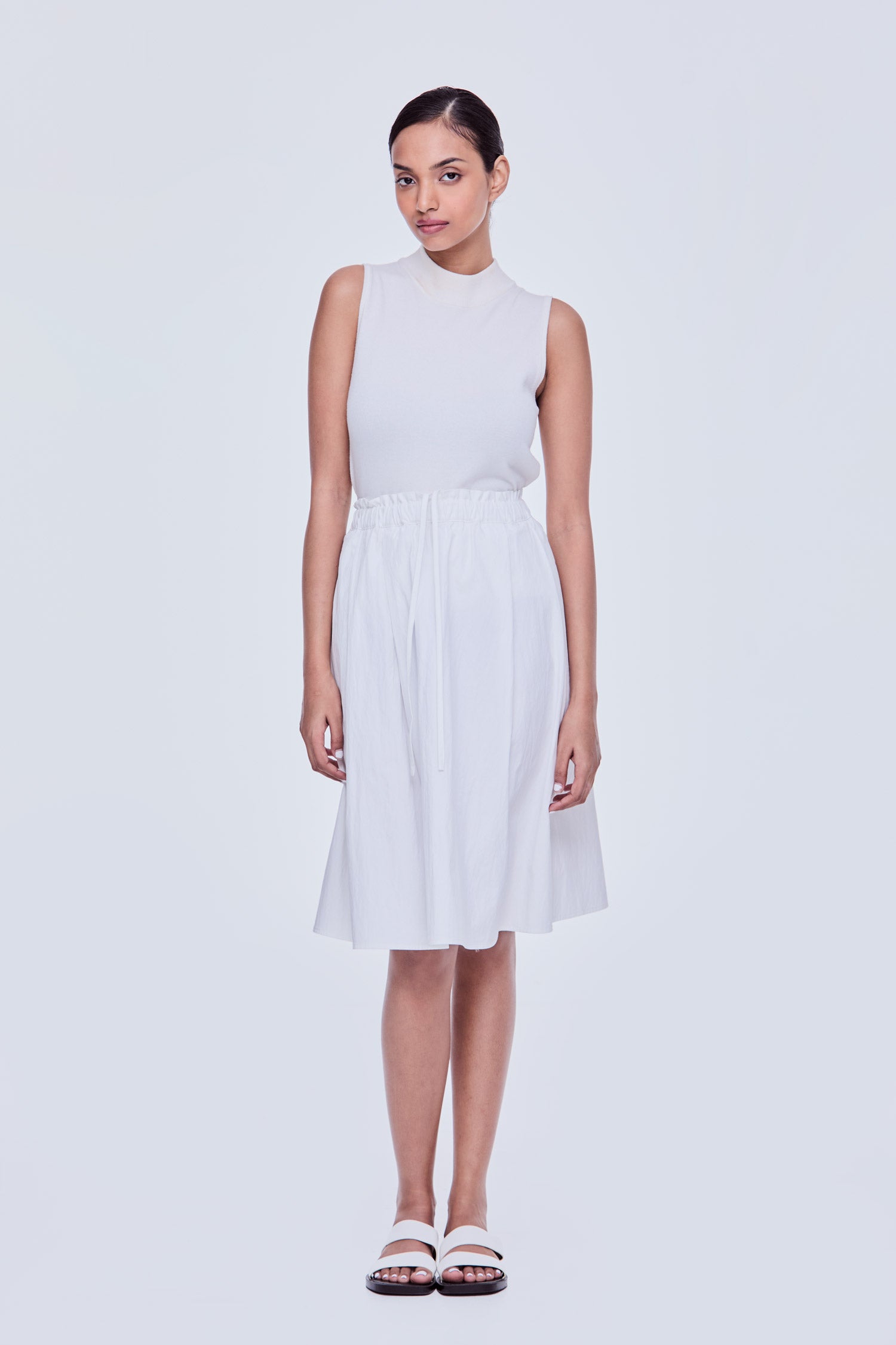 Contrast Band A-Line Skirt