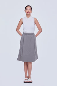 Contrast Band A-Line Skirt