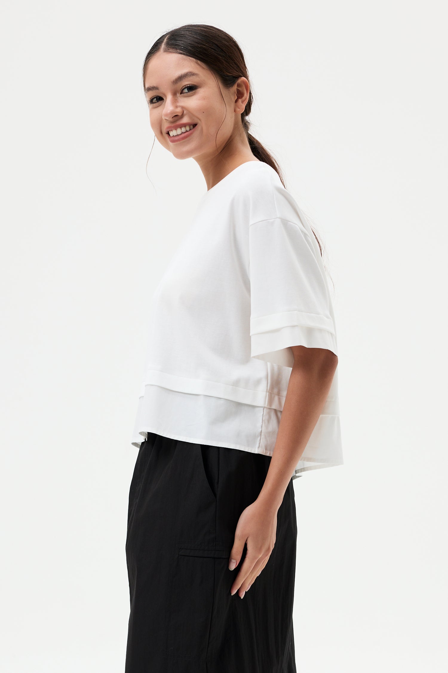 Contrast Hem Boxy Tee