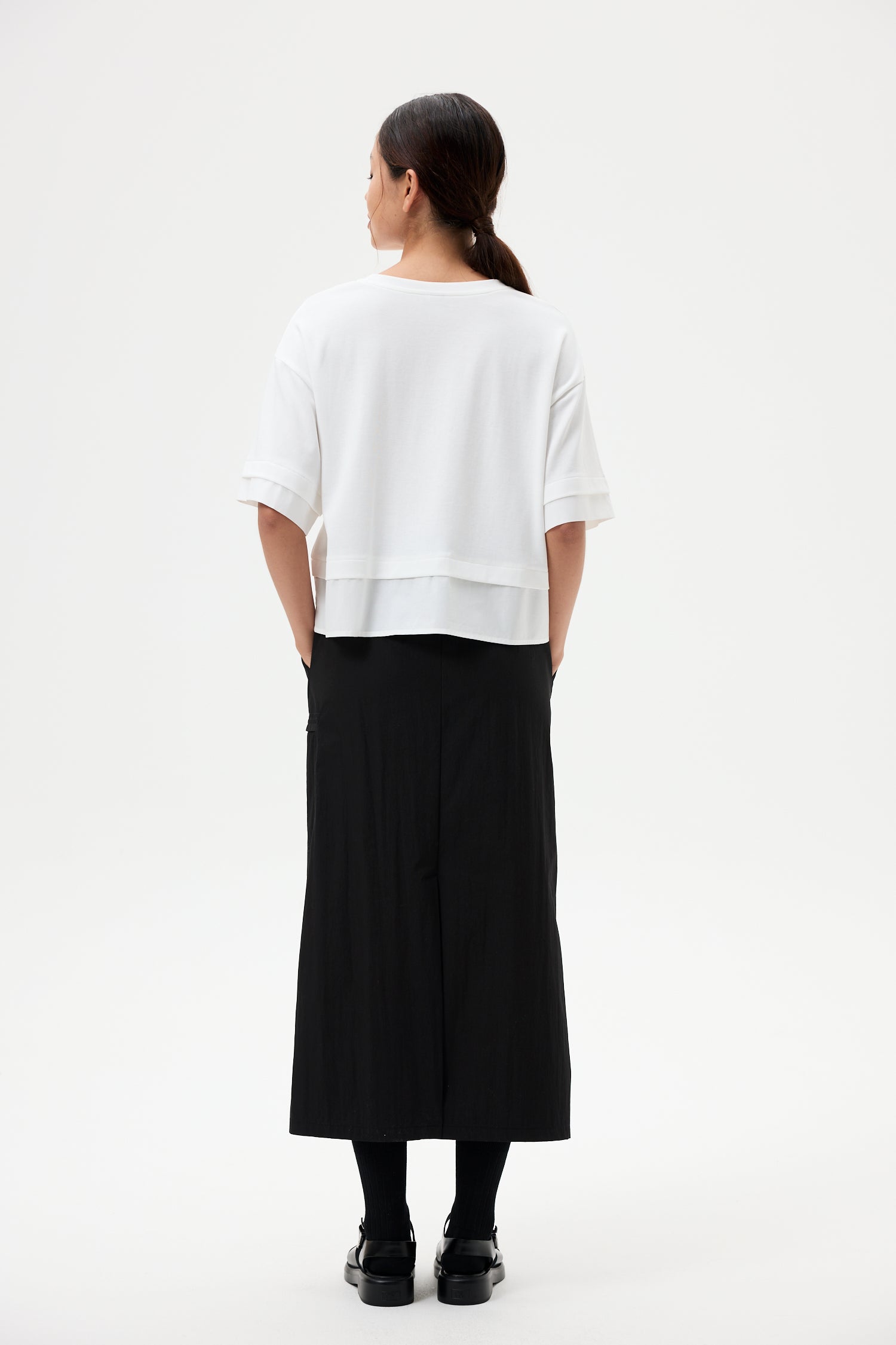 Contrast Hem Boxy Tee