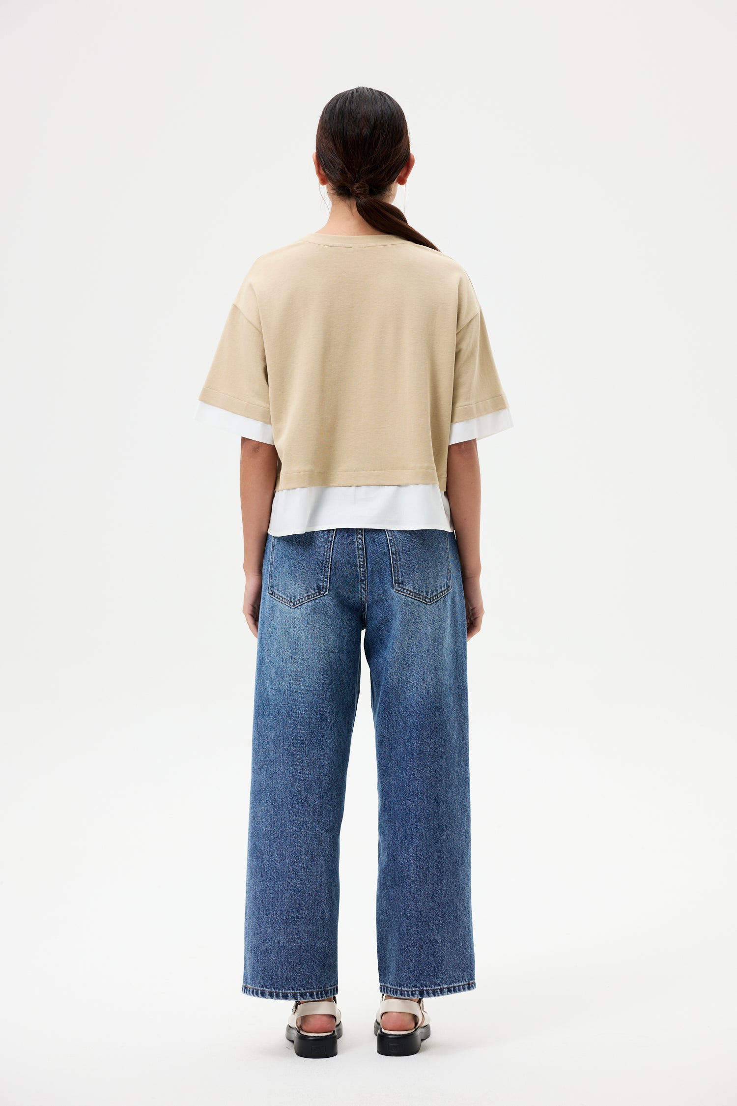 Contrast Hem Boxy Tee