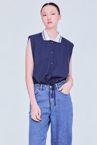 Sleeveless Polo Top