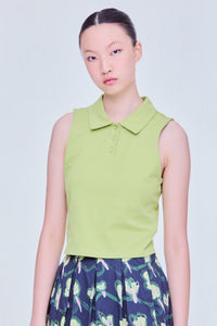 Sleeveless Polo Tank Top