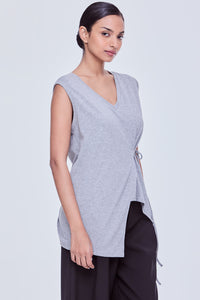 Side Self-Tie Tee Blouse