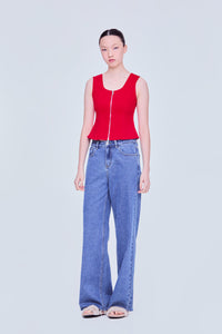 Sleeveless Zip Tank Top