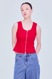 Sleeveless Zip Tank Top