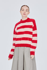 Long Sleeve Stripes Knitted Top