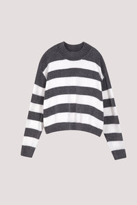 Long Sleeve Stripes Knitted Top