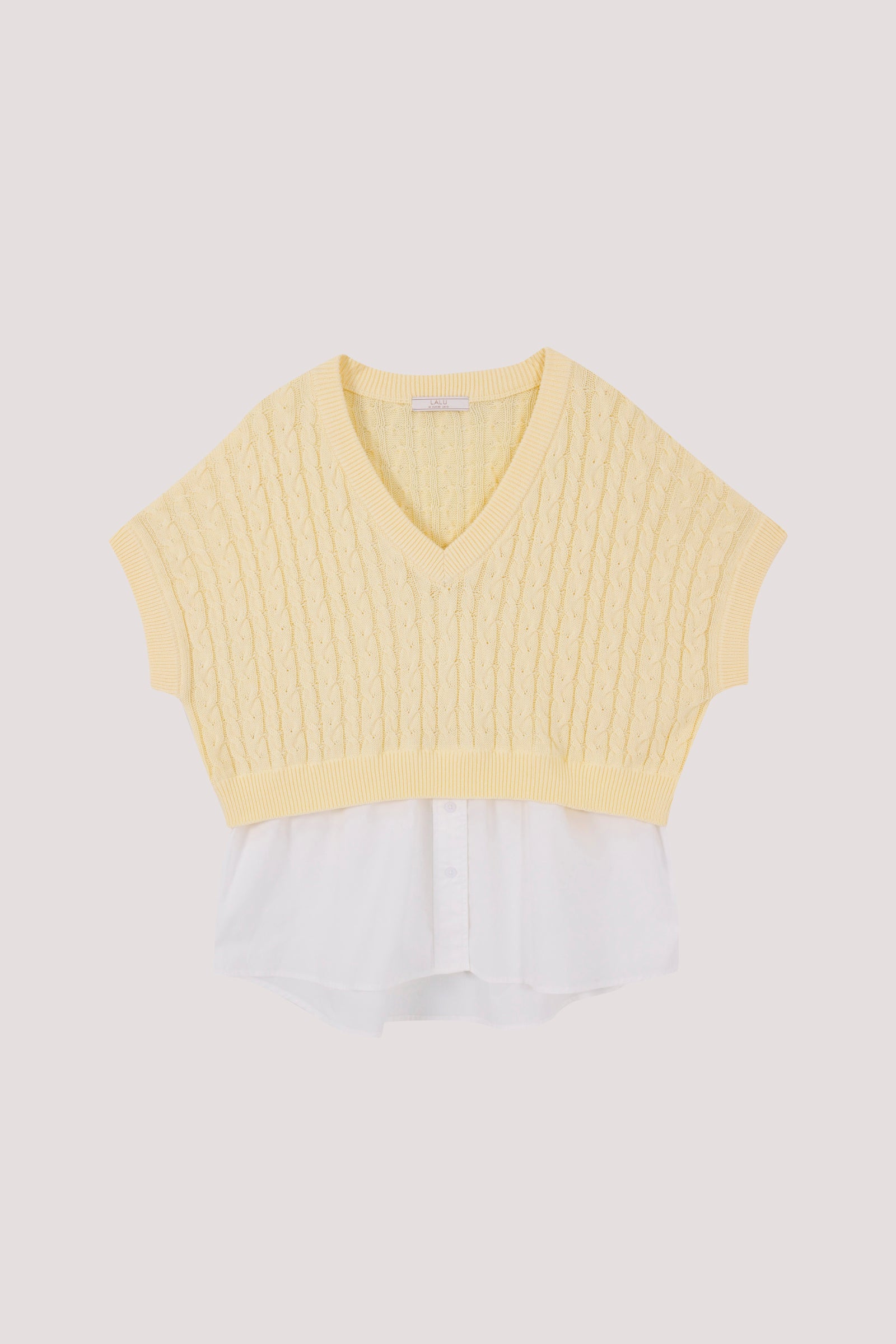 Knitted Vest Layered Shirt