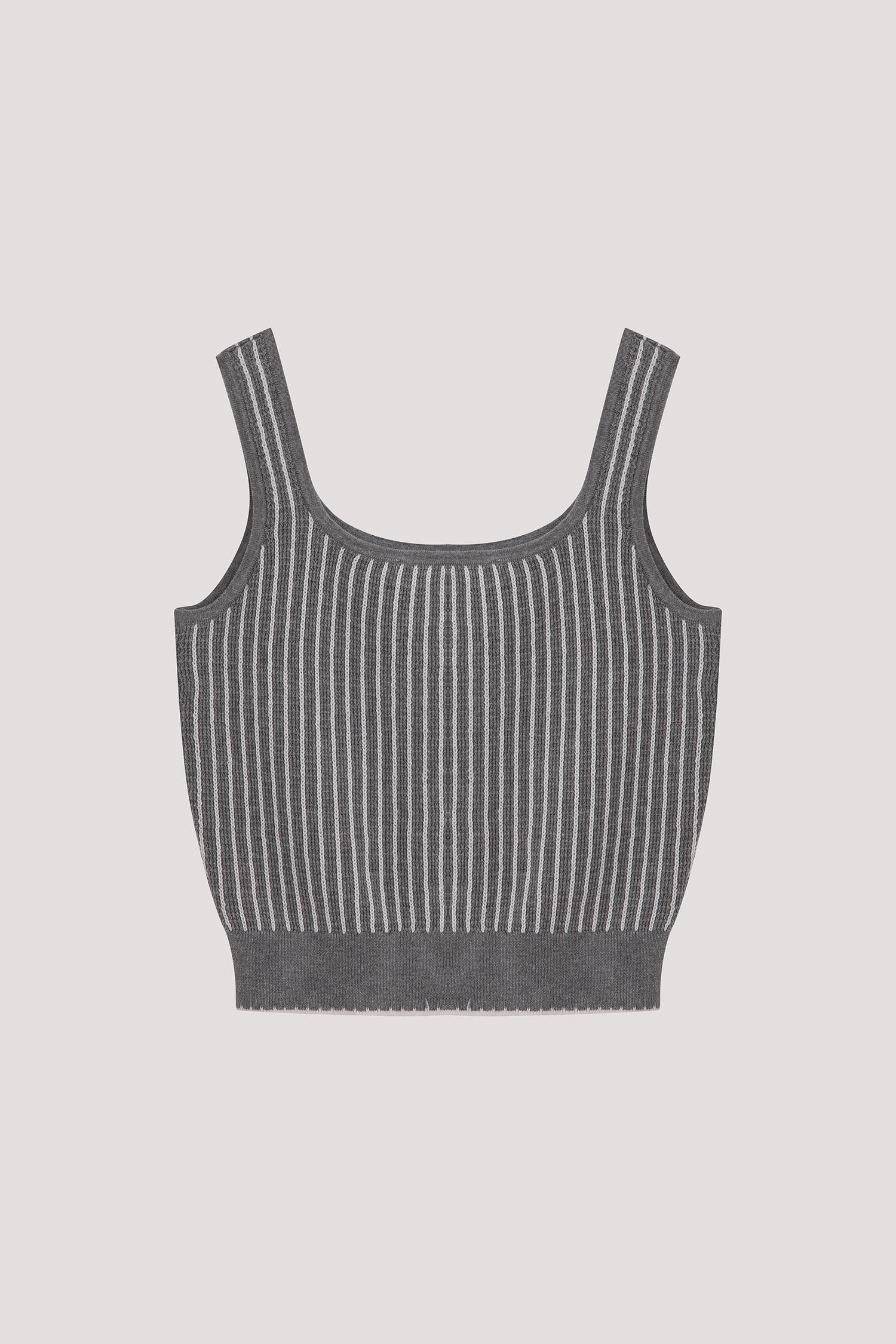 Contrasting Stripes Knitted Tank Top