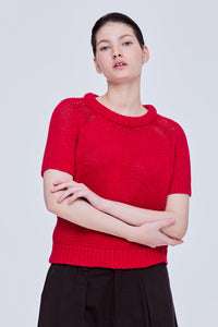 Semi Sheer Ribbed Knit Top