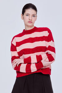 Long Sleeve Stripes Knitted Top