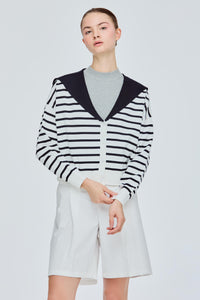 Striped Sailor Knit Cardigan