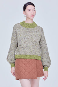 Relaxed Marled Knit Sweatshirt