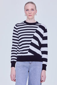 Contrast Stripes Knitted Top