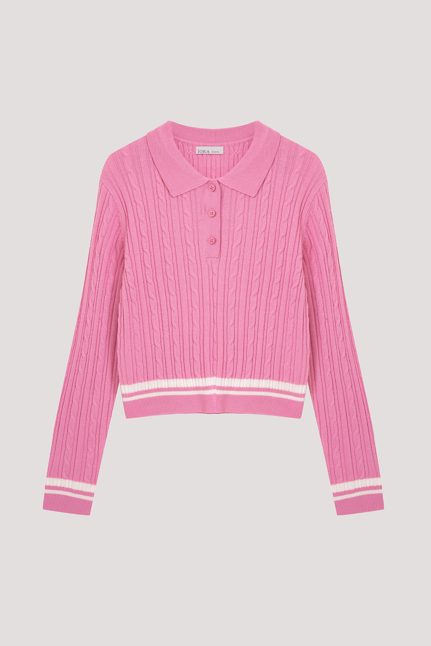 Contrast Polo Knit Top
