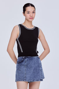 Contrast Trim Knit Tank Top