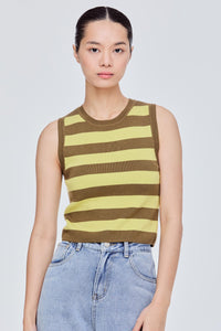 Contrast Stripes Knit Top