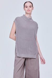 High Neck Knitted Vest