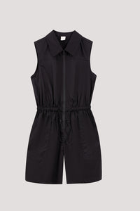 Sleeveless Collared Zipped Jumpsuit