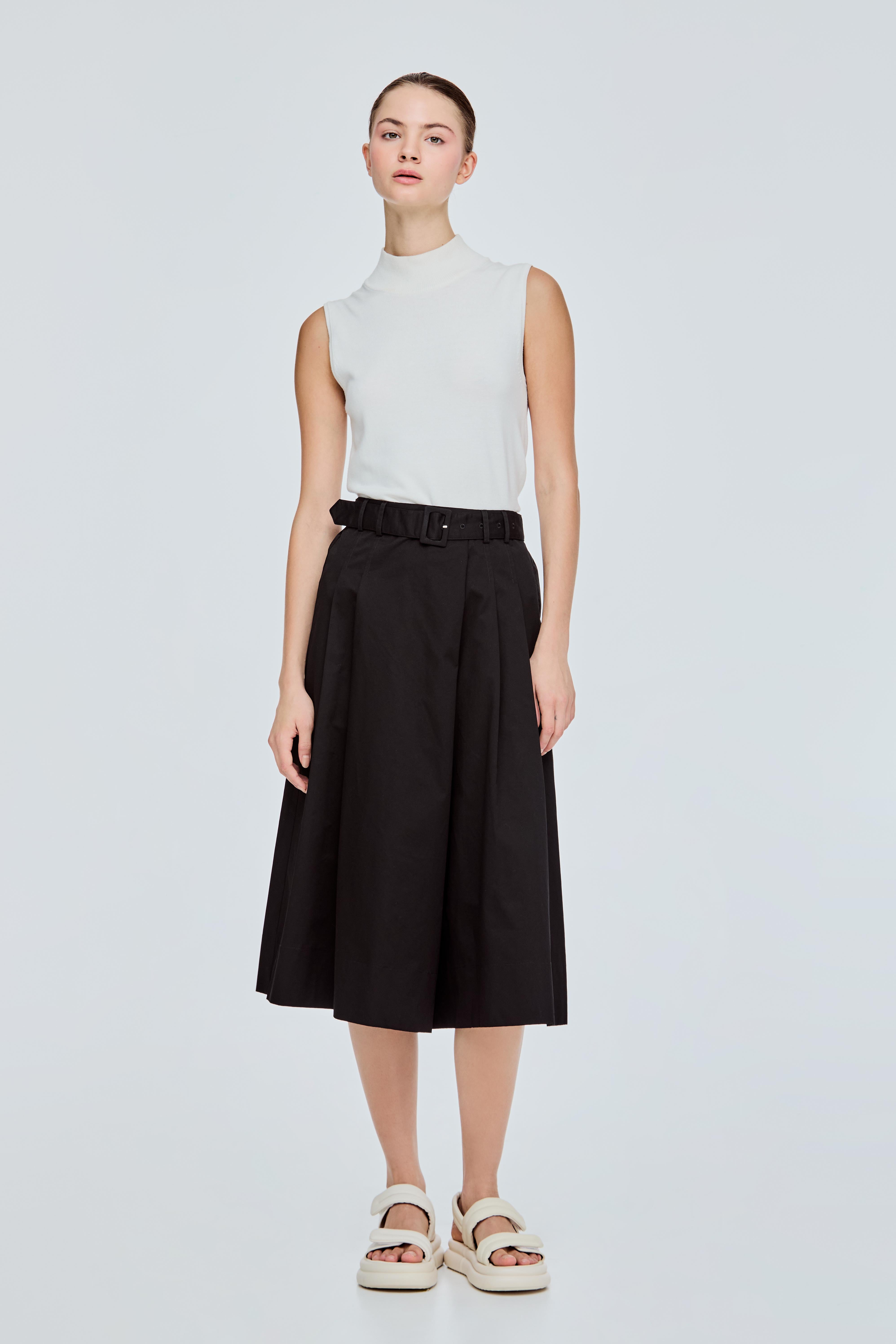 Belted Pleated Culottes