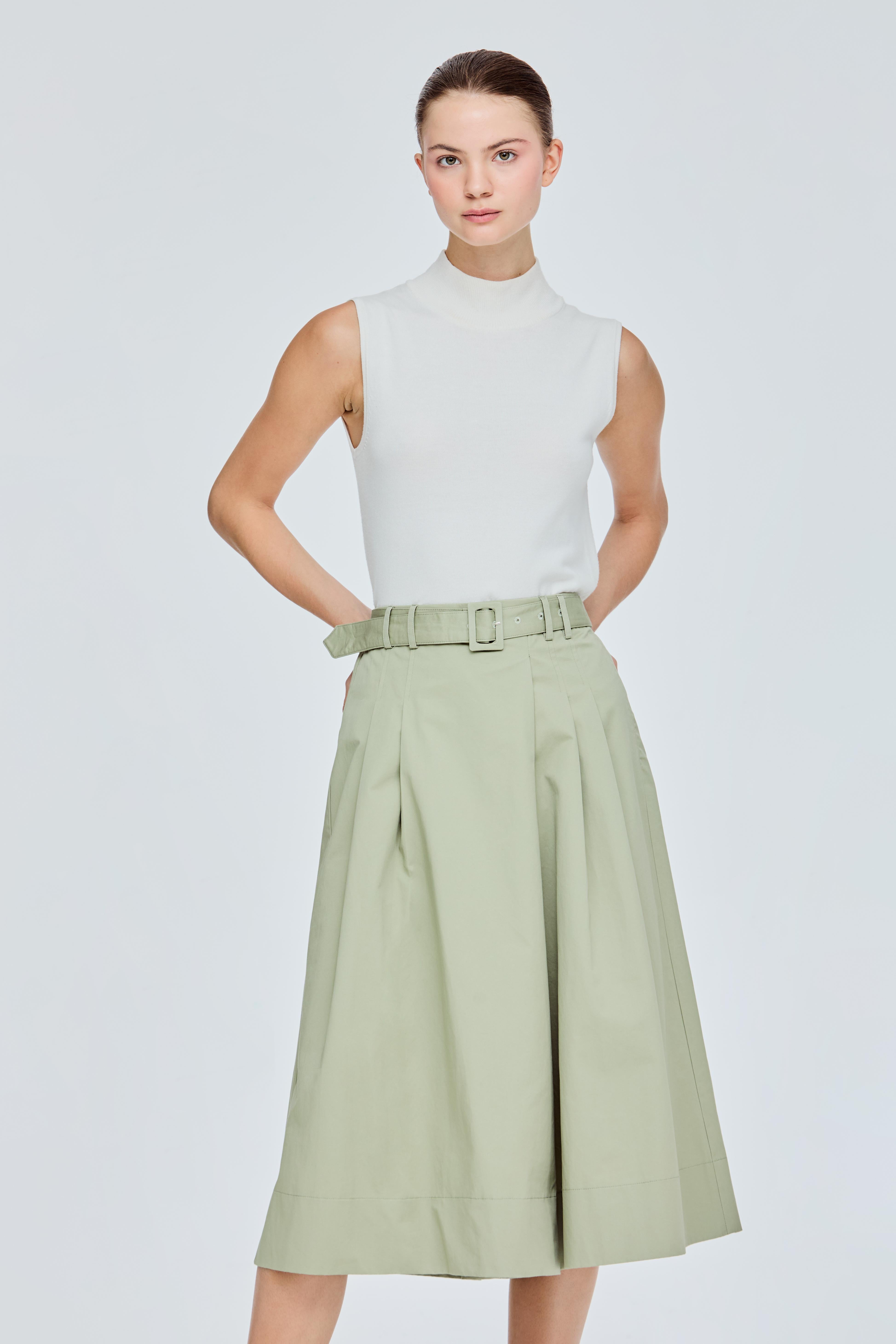 Belted Pleated Culottes