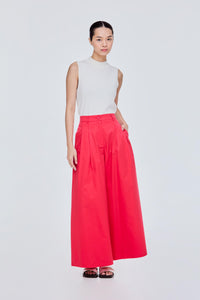 Double Pleated Wide Leg Trousers