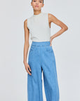 Thick Waistband Wide Leg Jeans