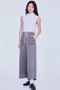Denim Washed Wide Leg Trousers