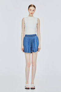 Soft Elasticated Denim Shorts